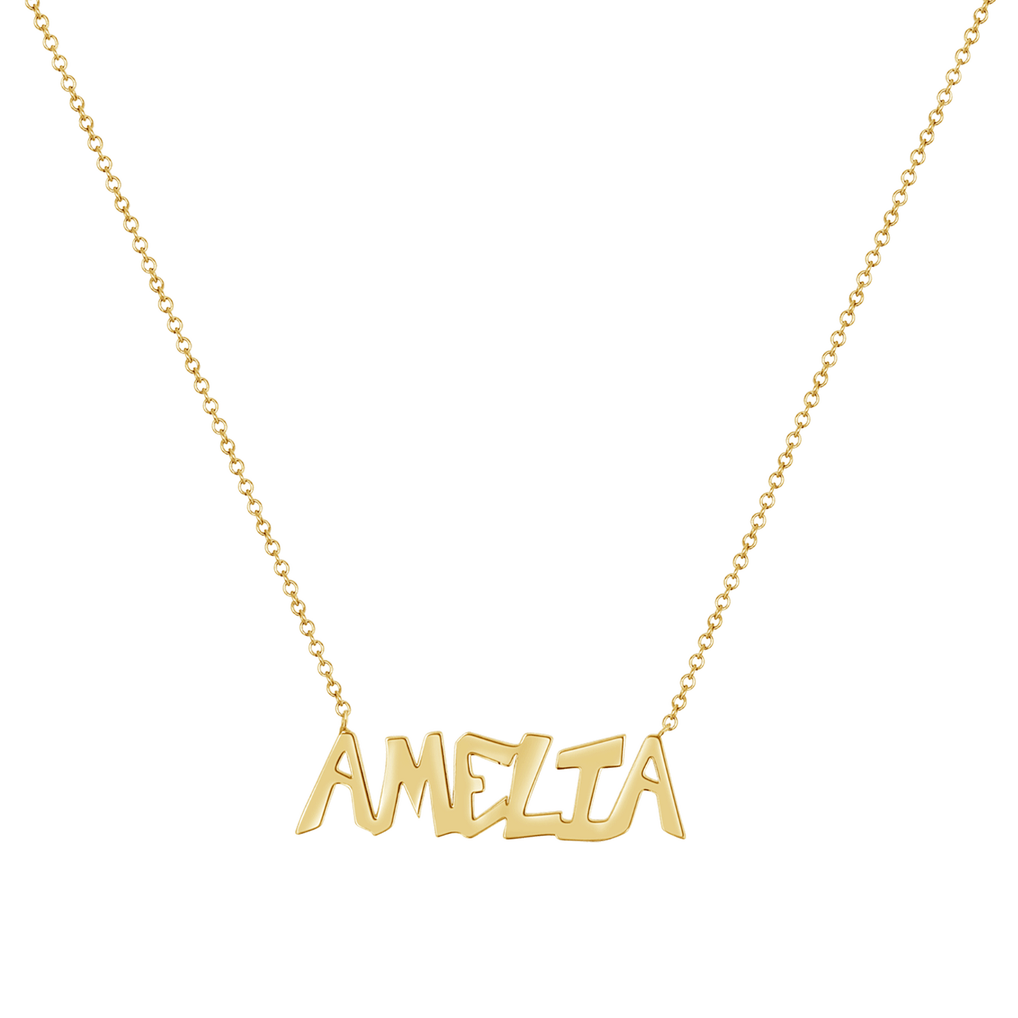 Graffiti Name Necklace - Lotus Diamond