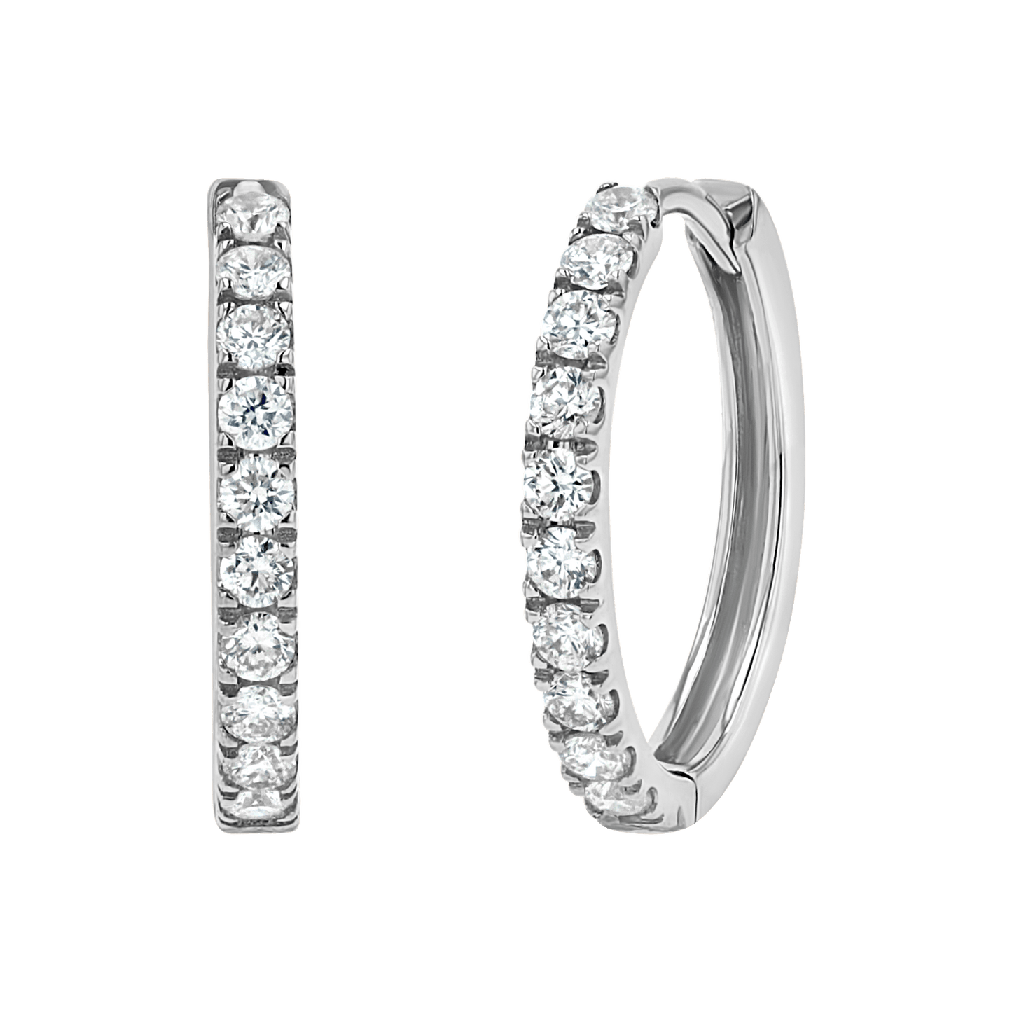 Grand Large Diamond Huggie Hoops - Lotus Diamond