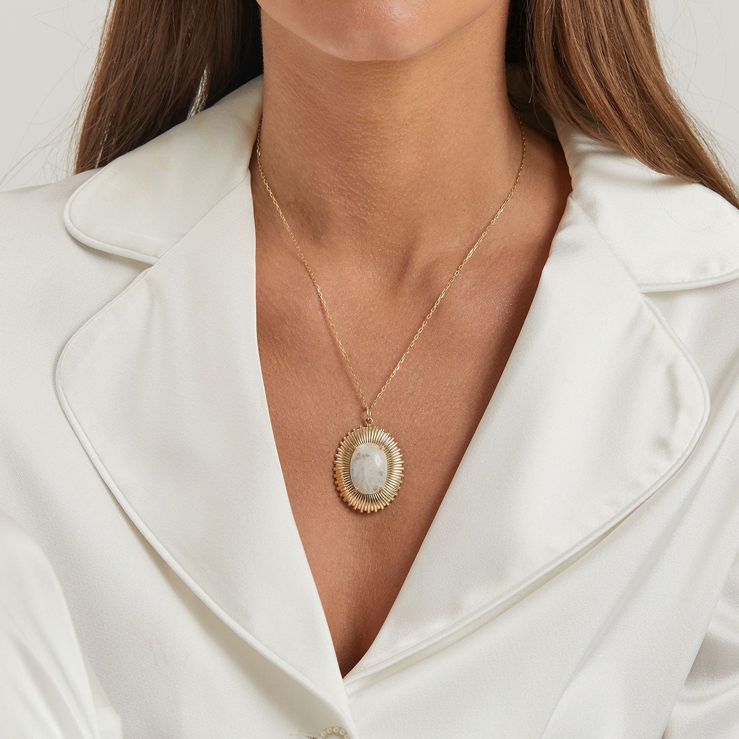 Grand Oval Heirloom Charm - Lotus Diamond