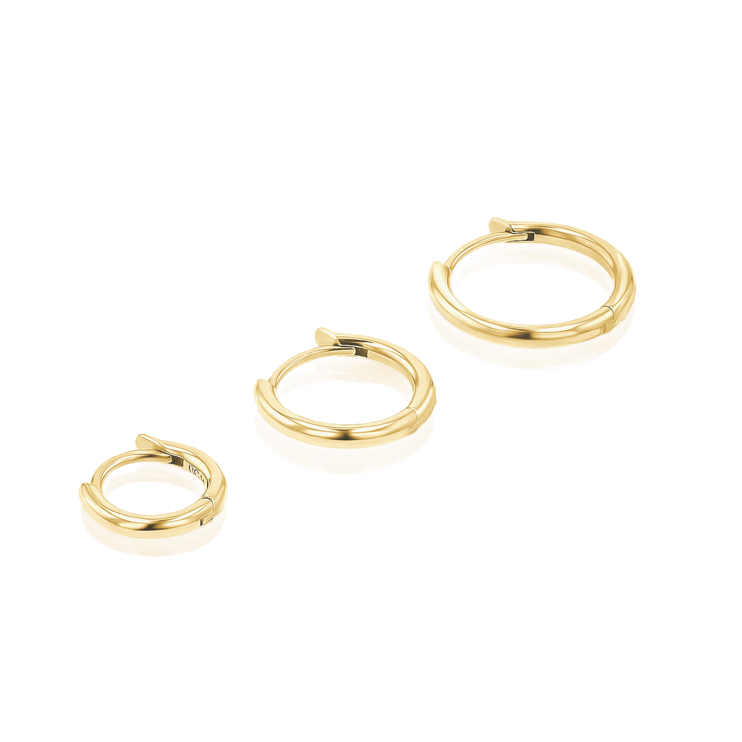 Grand Solid Huggie Hoop Earrings - Lotus Diamond