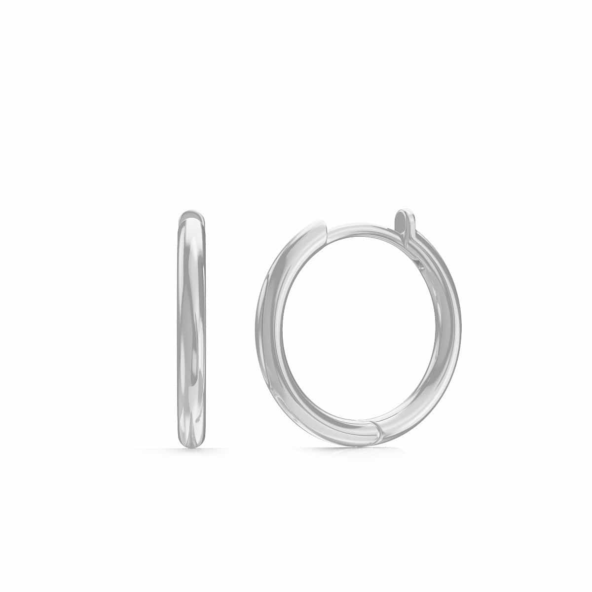 Grand Solid Huggie Hoop Earrings - Lotus Diamond