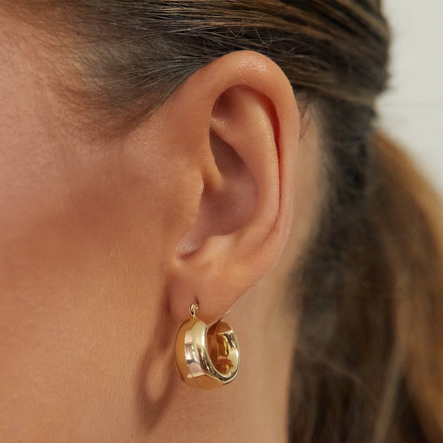 Hailey Large Chunky Hoops - Lotus Diamond