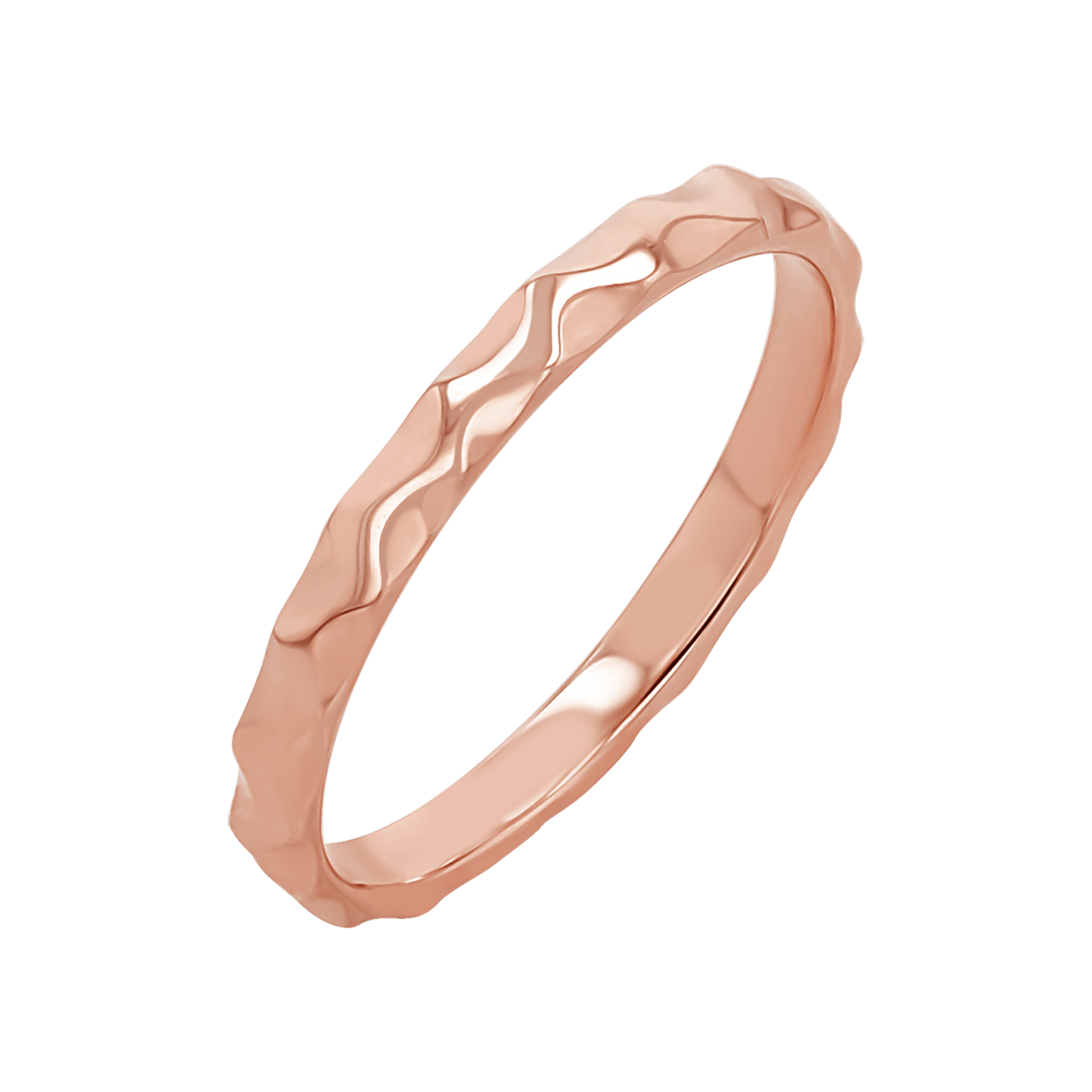 Hammered Stacking Band - Lotus Diamond