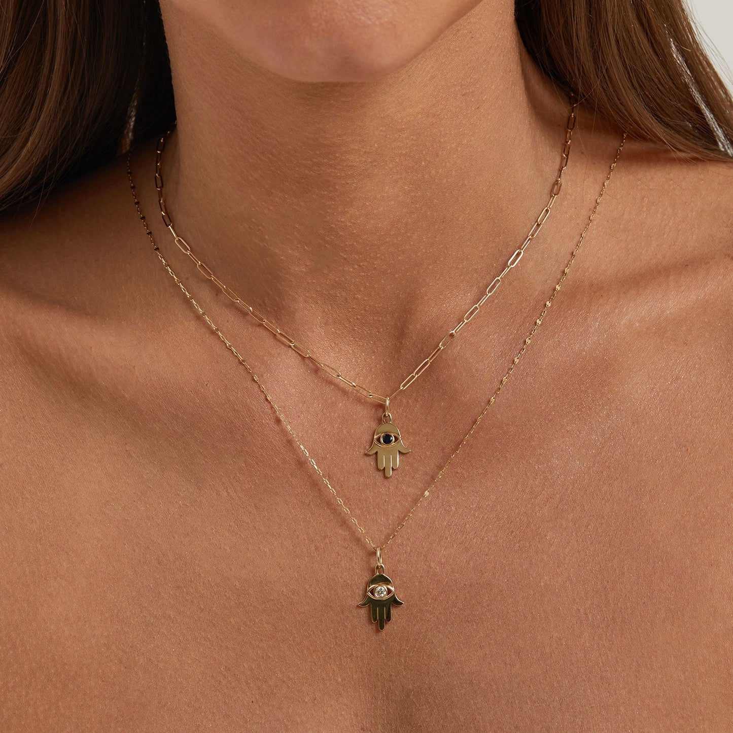 Hamsa Diamond Eye Charm - Lotus Diamond