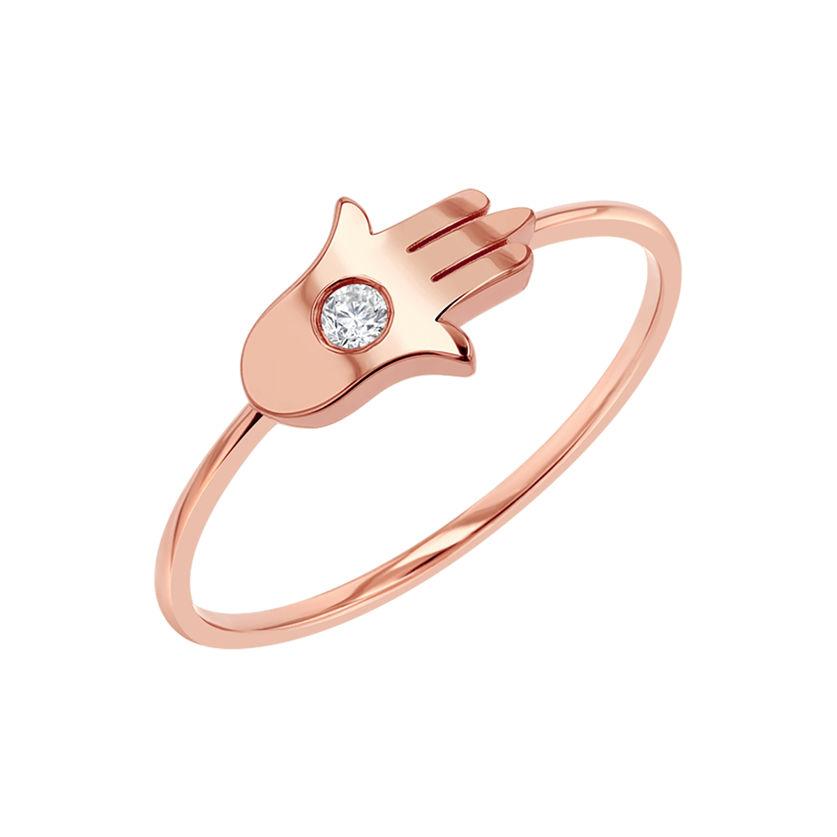 Hamsa Diamond Wire Ring - Lotus Diamond