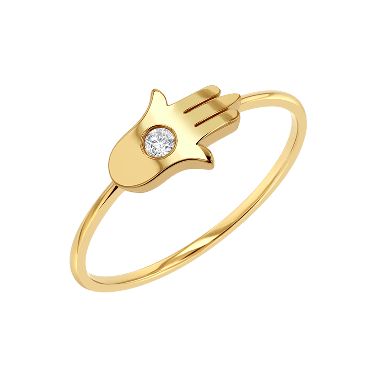 Hamsa Diamond Wire Ring - Lotus Diamond