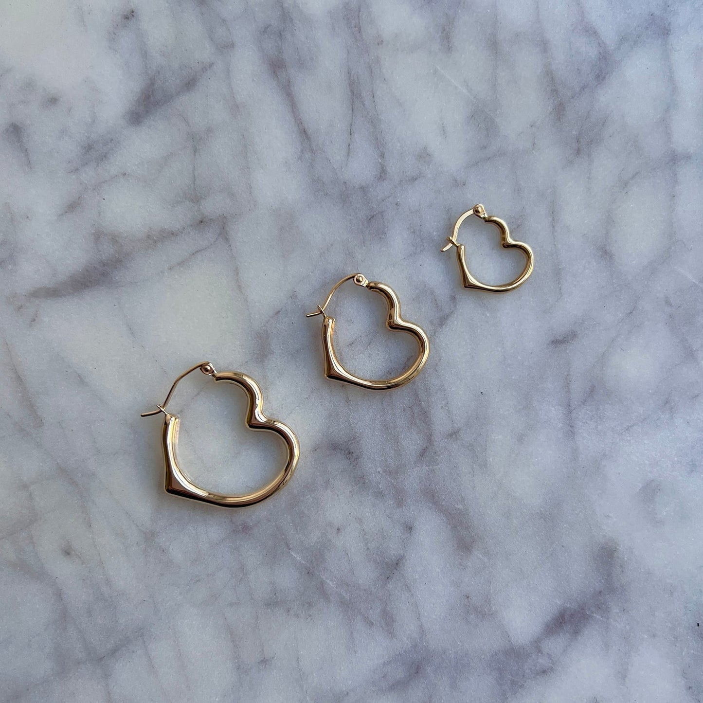 Heart Hoop Earrings - Lotus Diamond