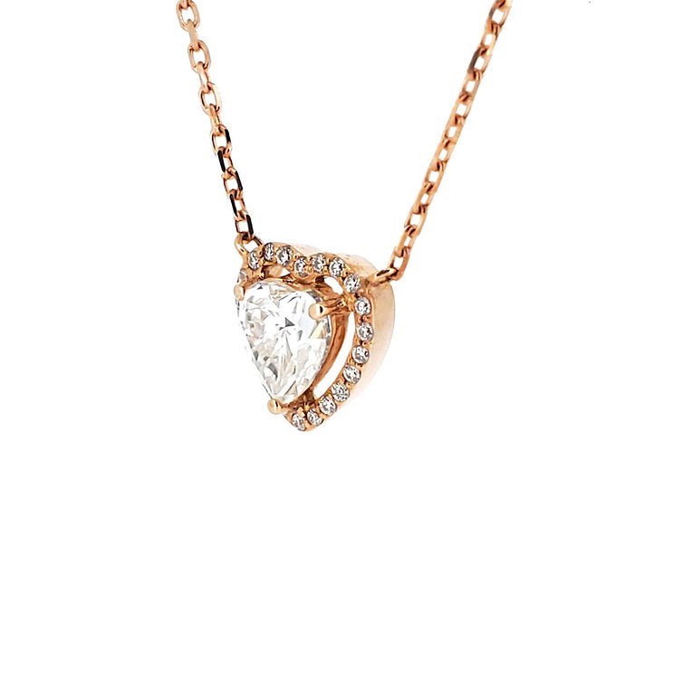 Heart - shaped rose gold 18K diamond Pendant - Lotus Diamond