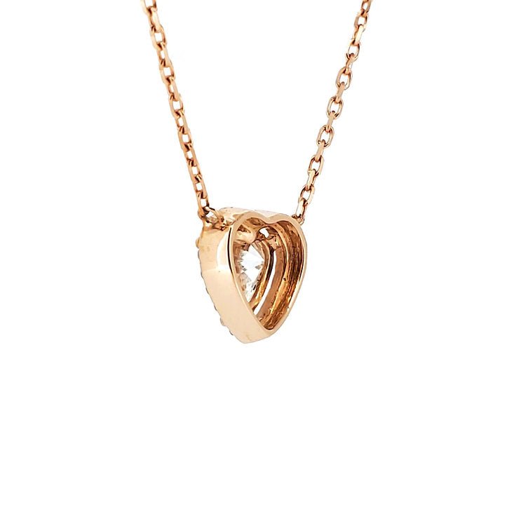 Heart - shaped rose gold 18K diamond Pendant - Lotus Diamond