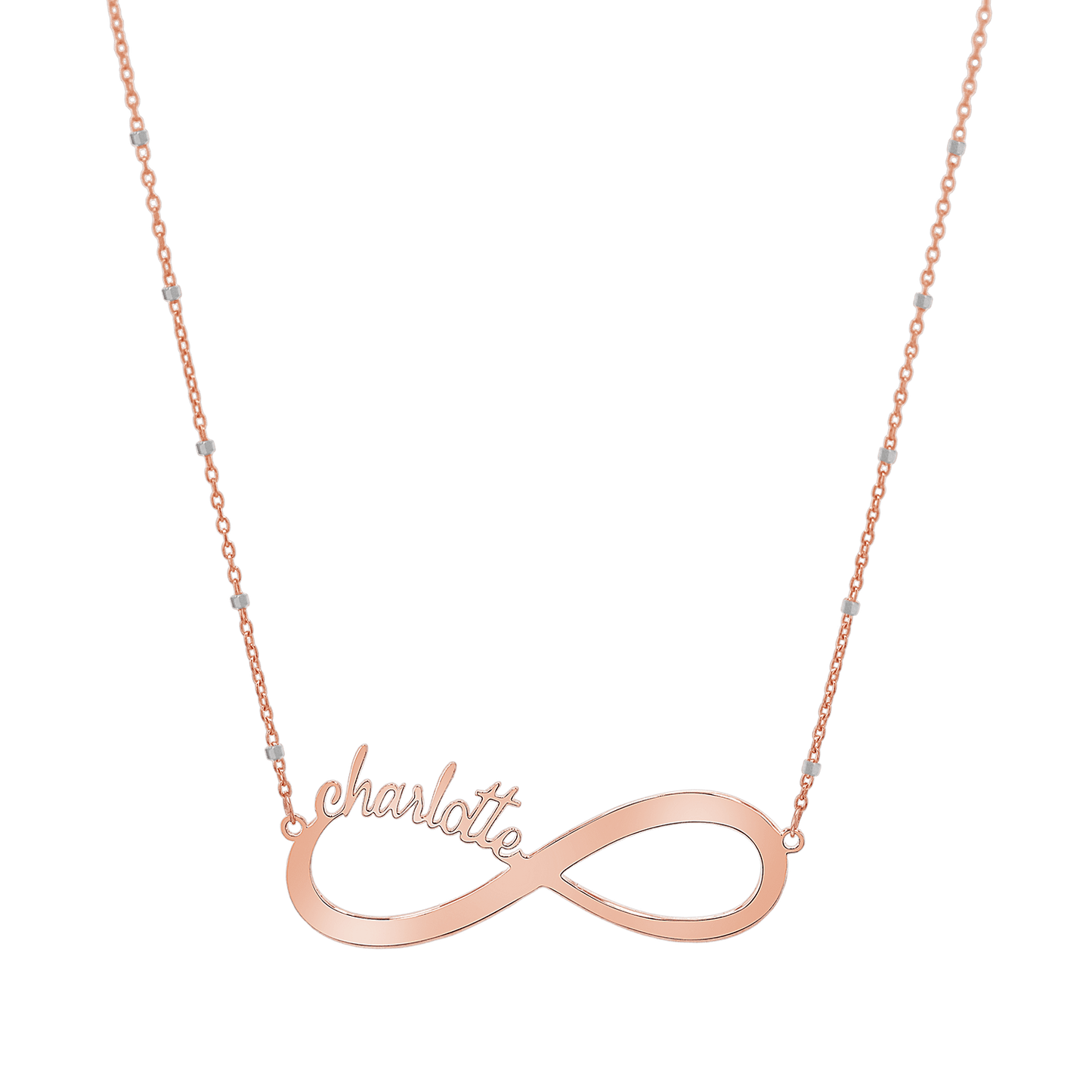 Infinity Custom Name Necklace - Lotus Diamond