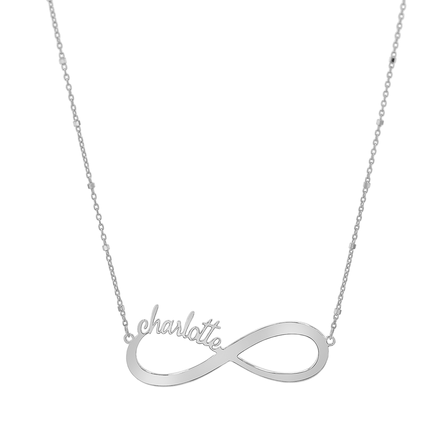 Infinity Custom Name Necklace - Lotus Diamond