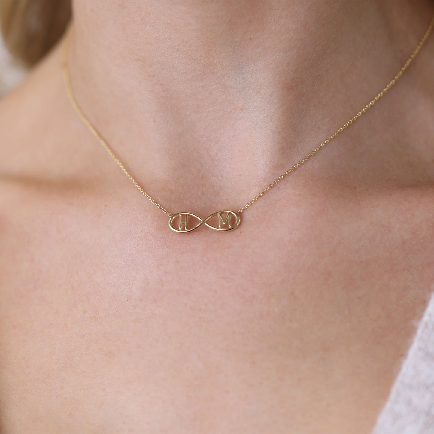 Infinity Letter Necklace - Lotus Diamond