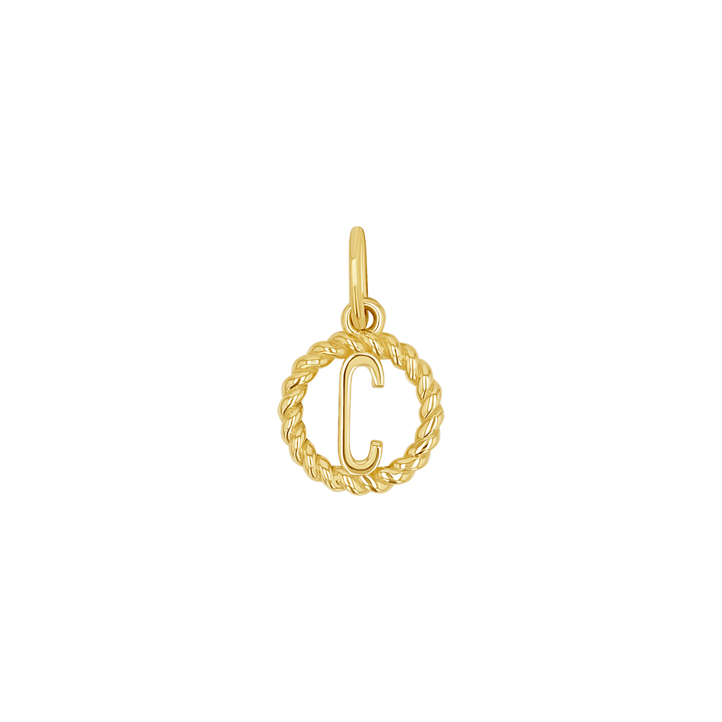 Initial Twist Medallion Charm - Lotus Diamond