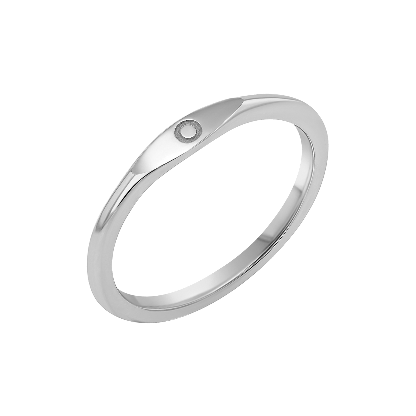 Initial Wire Stacking Band - Lotus Diamond