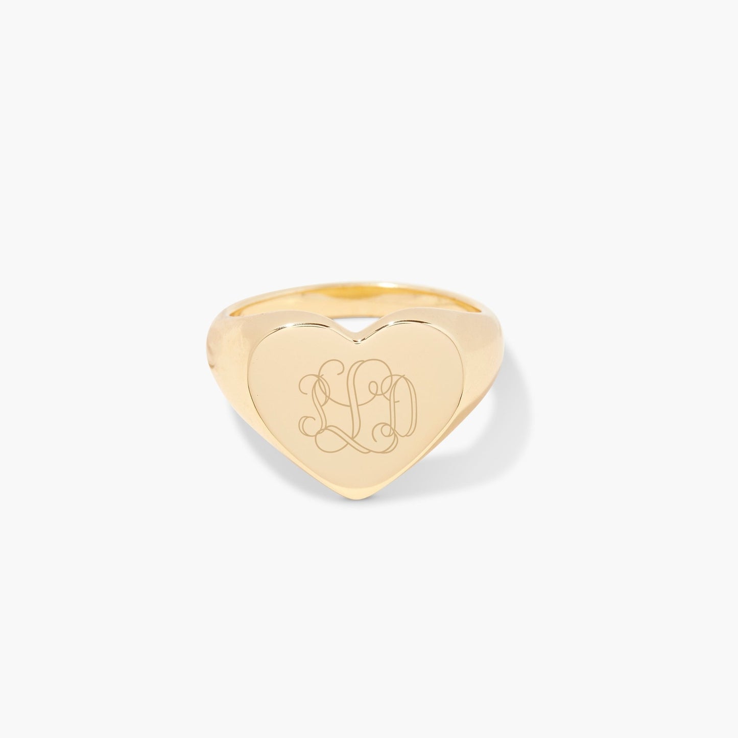 Isabel Heart Signet Ring - Lotus Diamond