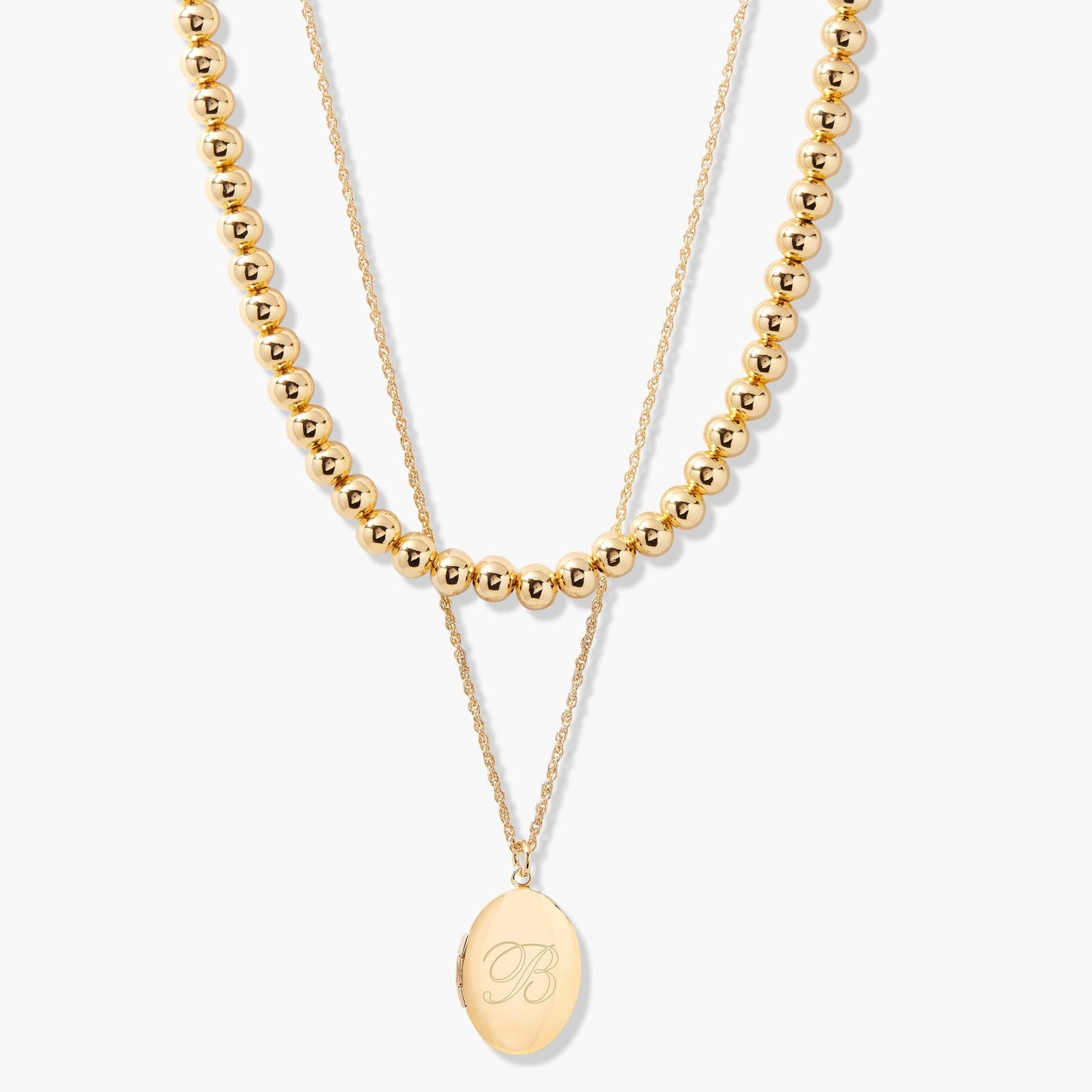 Isla Oval Locket Layering Set - Lotus Diamond
