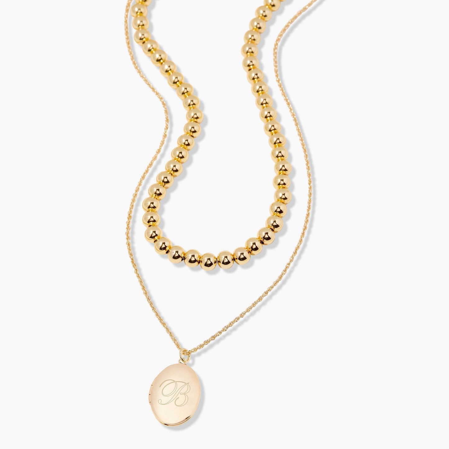 Isla Oval Locket Layering Set - Lotus Diamond