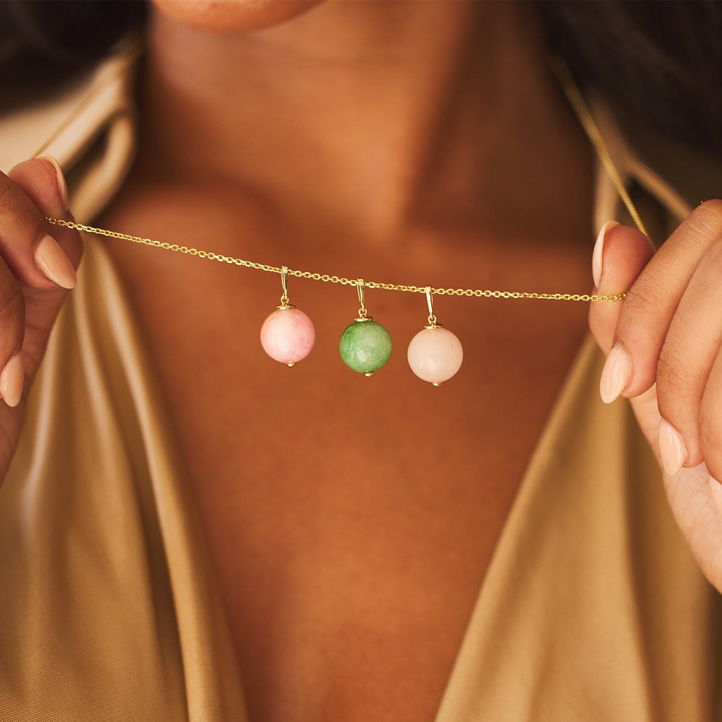 Jade Gumball Charm - Lotus Diamond