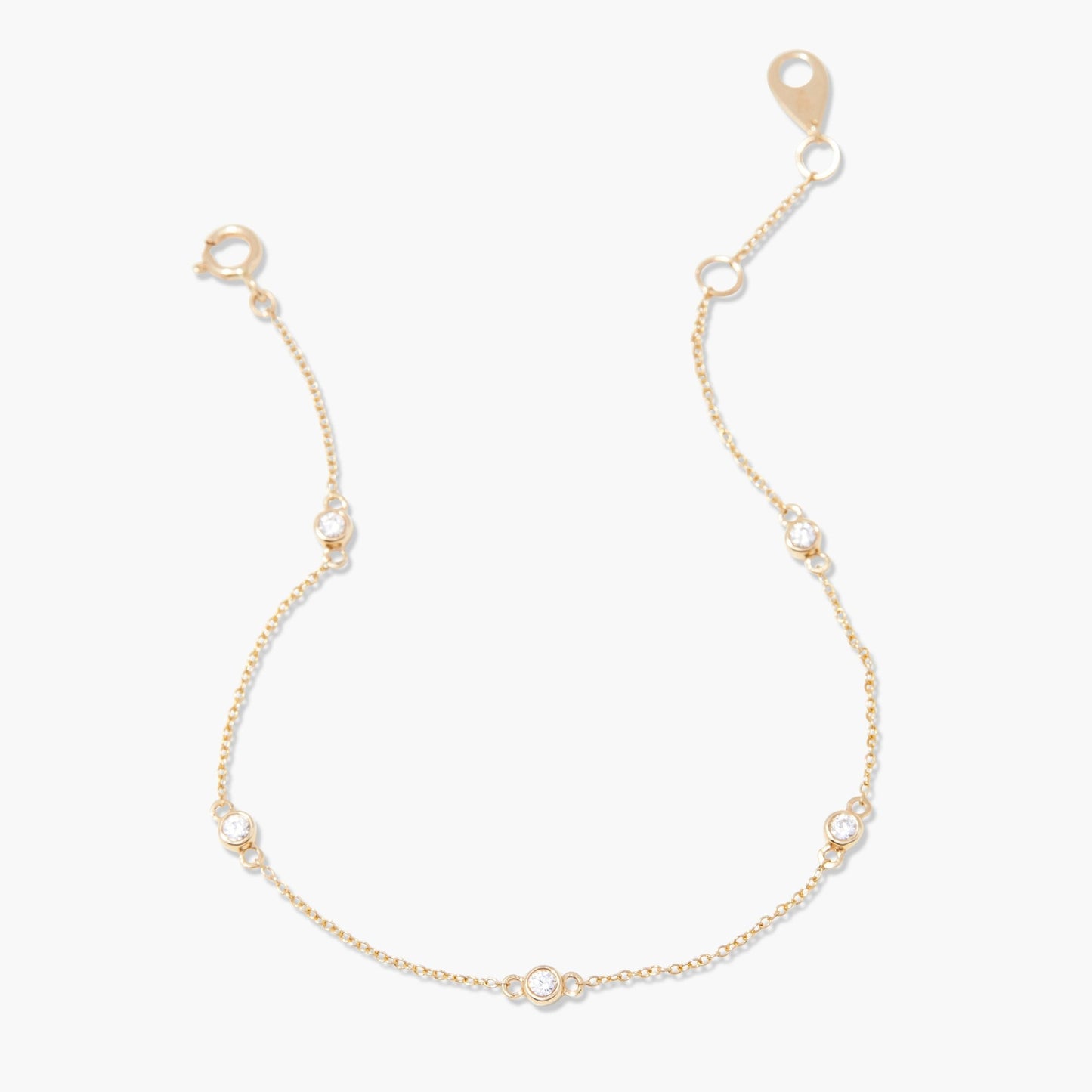 Juliet 14K Gold Station Diamond Bracelet - Lotus Diamond