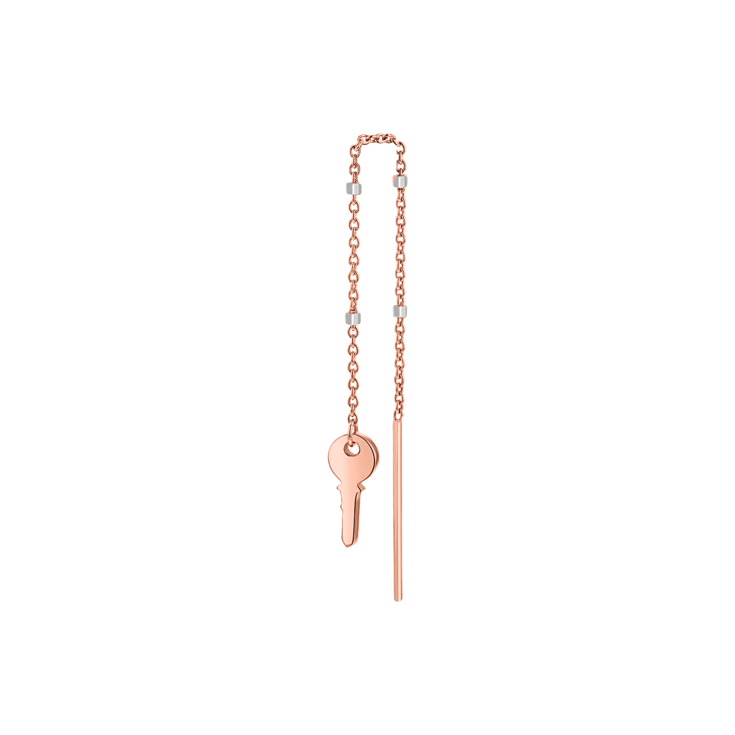 Key Sparkle Chain Threader Earring - Lotus Diamond