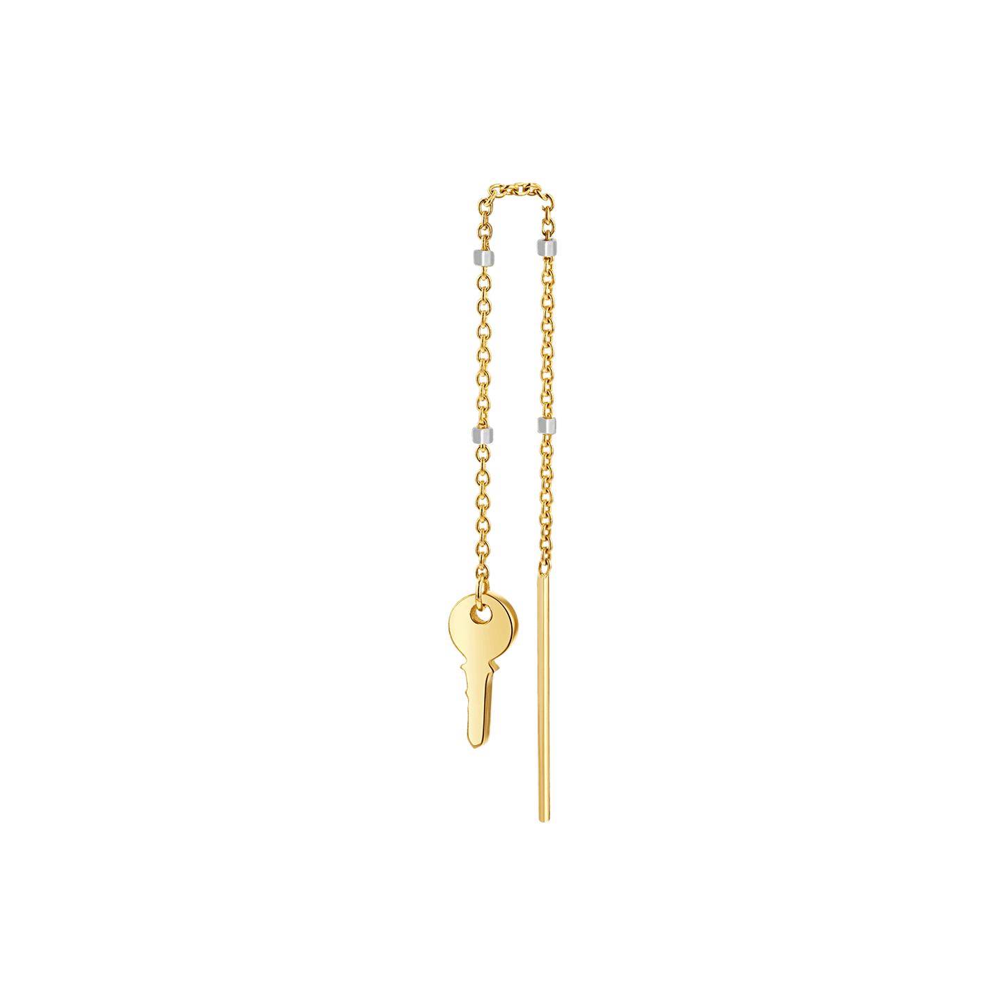 Key Sparkle Chain Threader Earring - Lotus Diamond