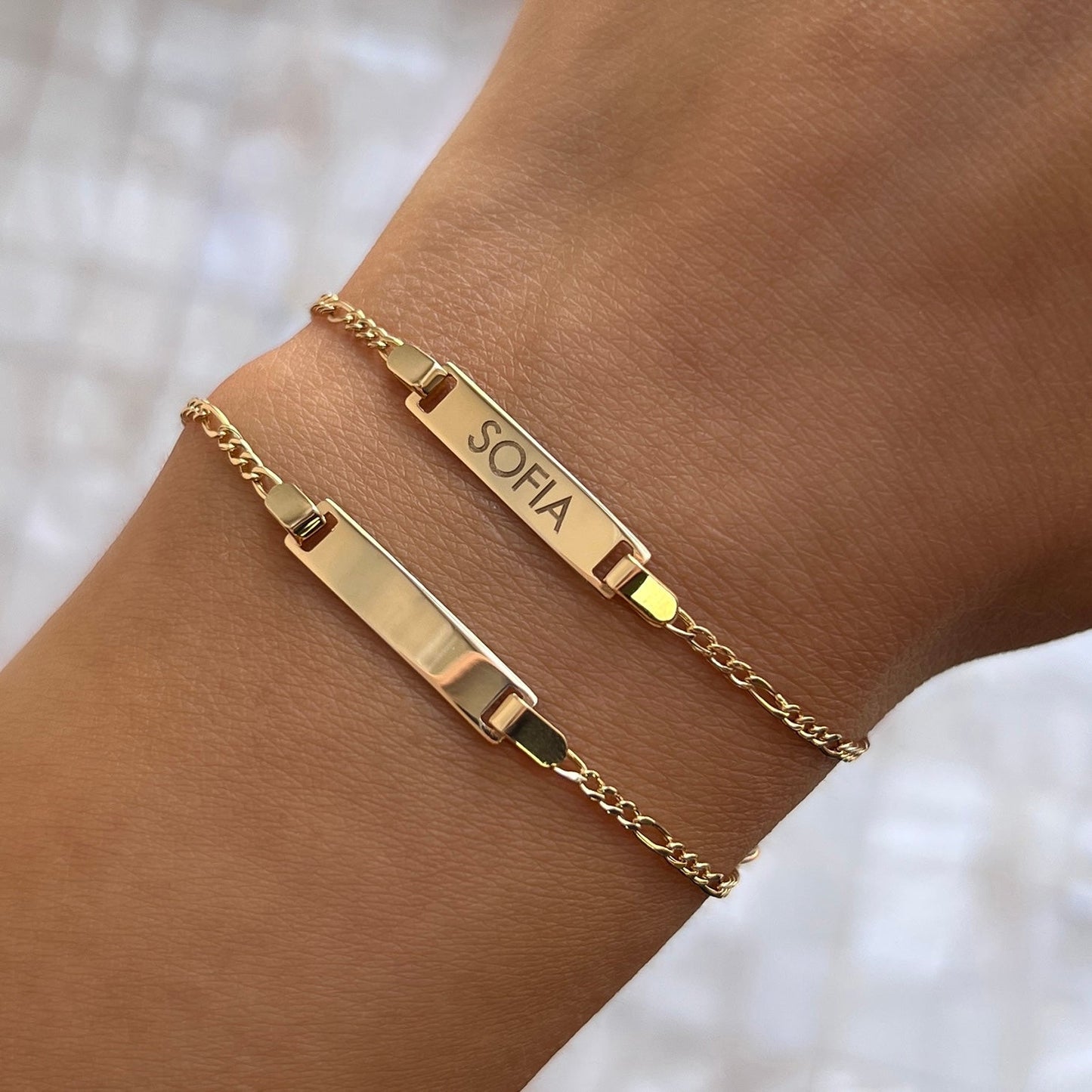 Kids Baby Figaro ID Bracelet - Lotus Diamond