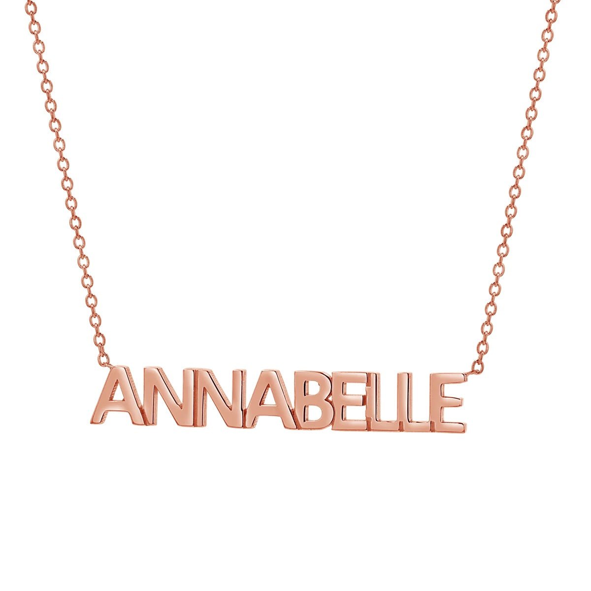 Kids Block Letter Name Necklace - Lotus Diamond