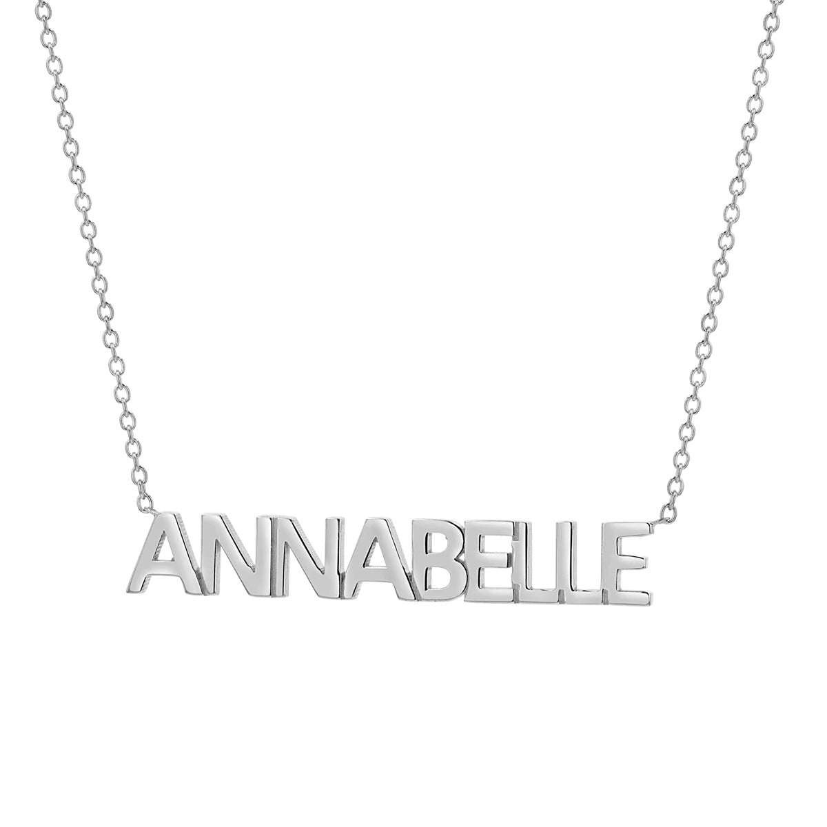 Kids Block Letter Name Necklace - Lotus Diamond