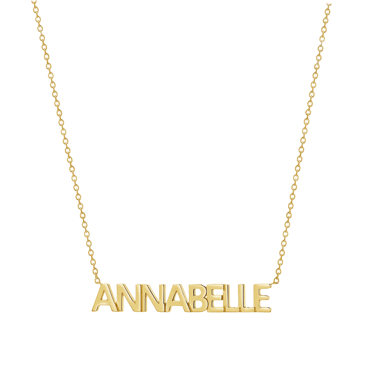 Kids Block Letter Name Necklace - Lotus Diamond