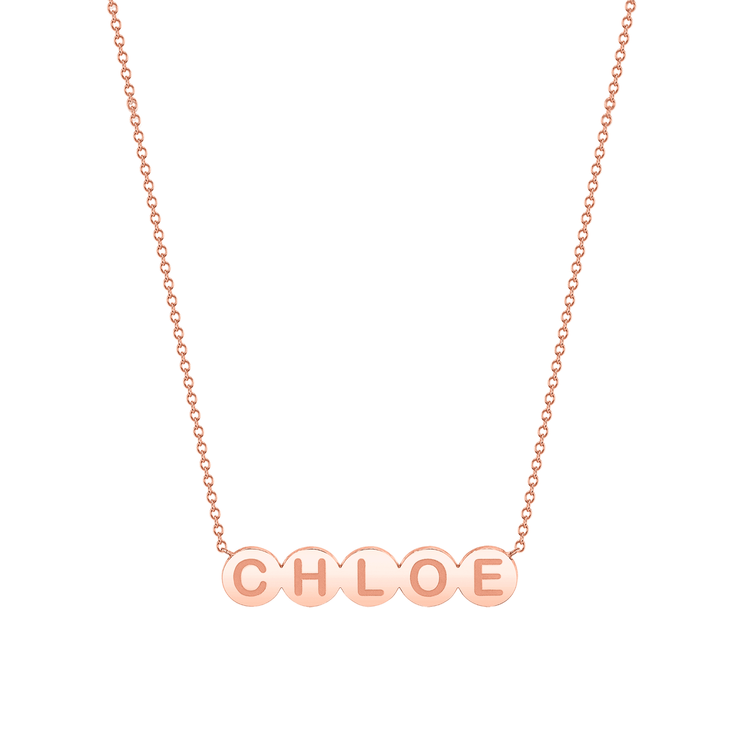 Kids Bubble Round Engravable Necklace - Lotus Diamond