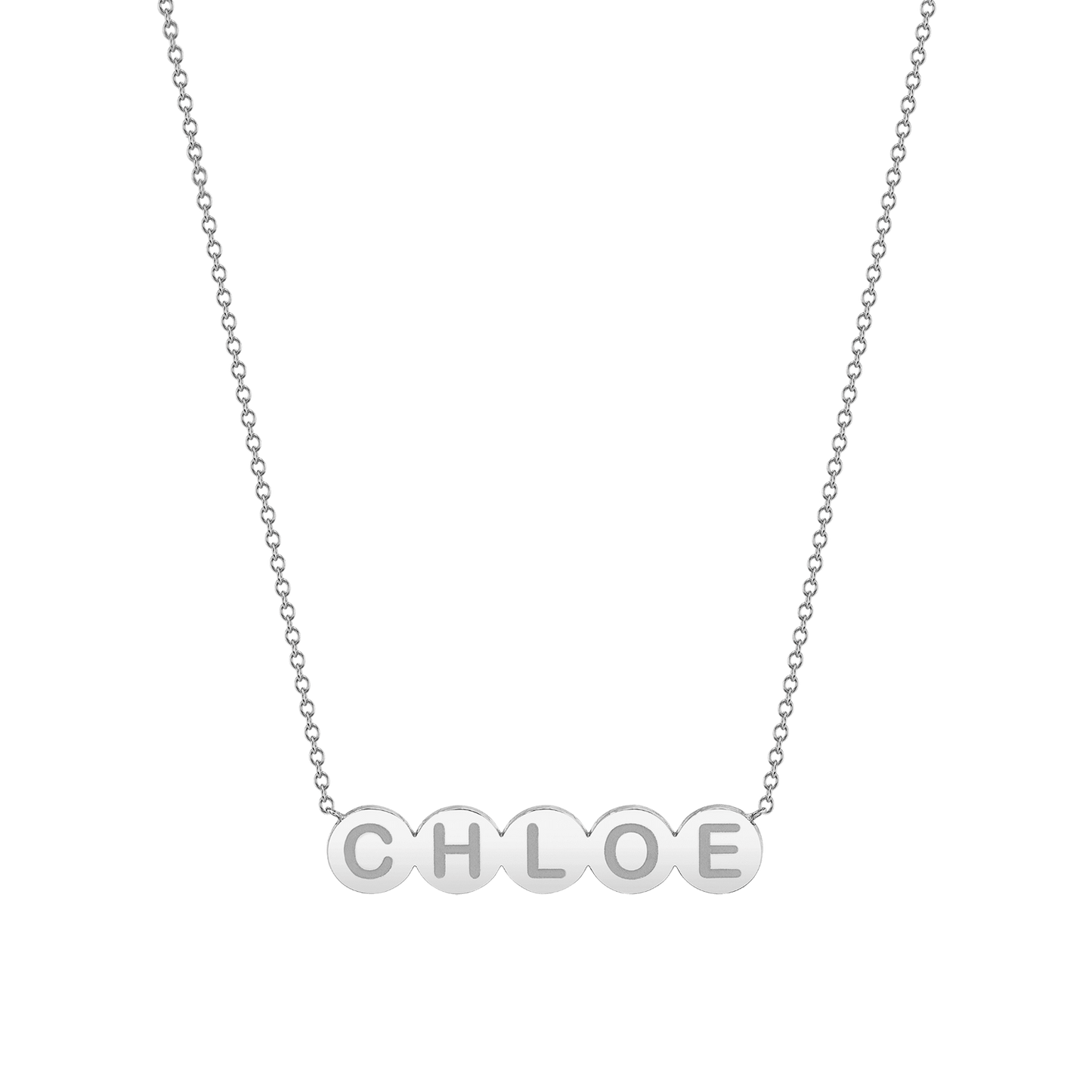 Kids Bubble Round Engravable Necklace - Lotus Diamond