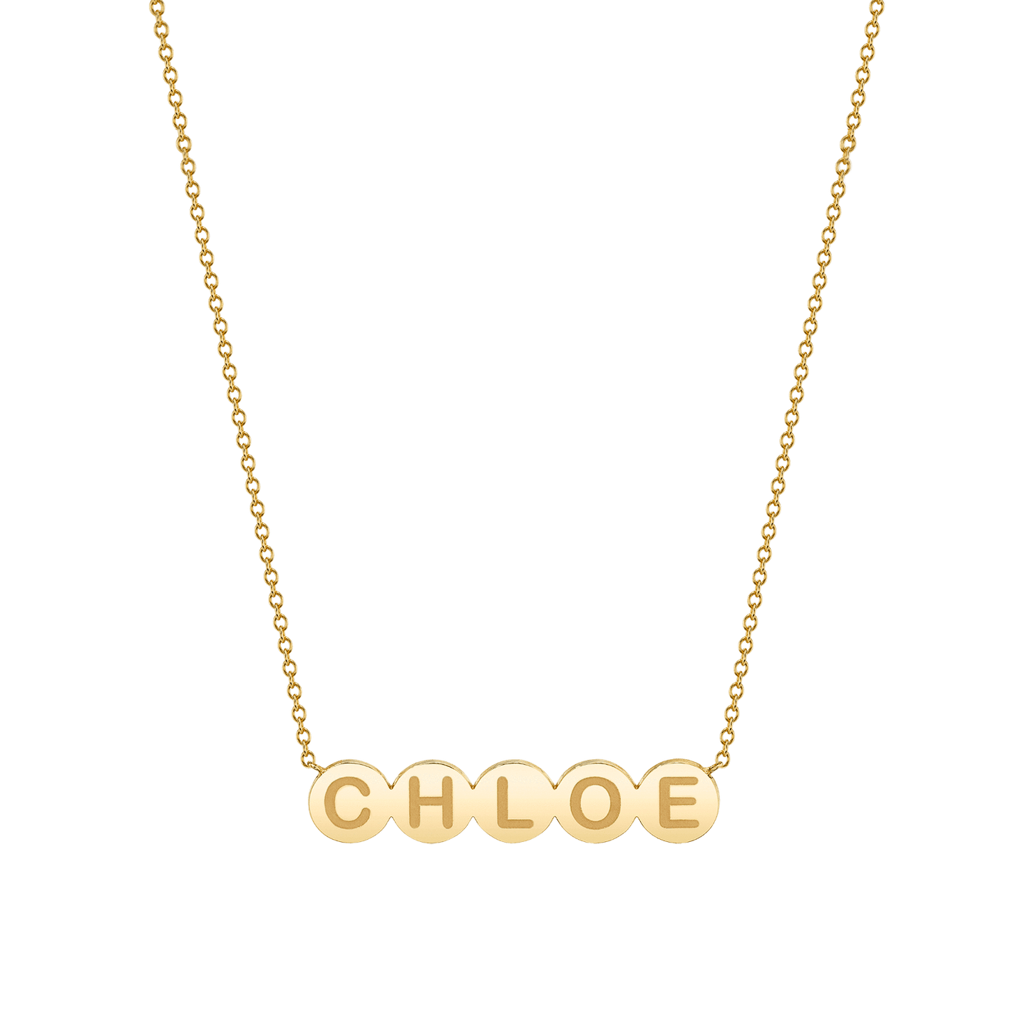 Kids Bubble Round Engravable Necklace - Lotus Diamond