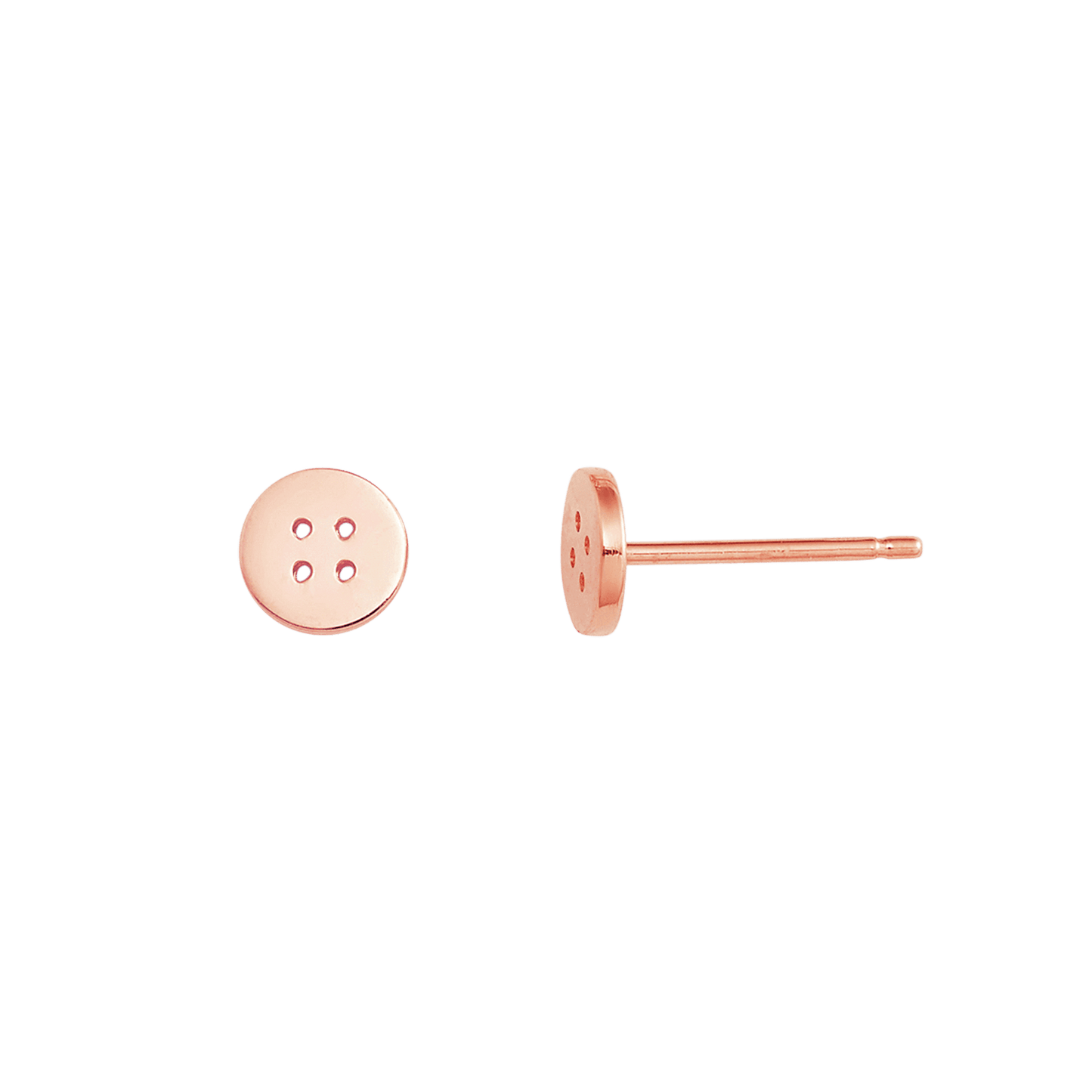 Kids Button Stud Earrings - Lotus Diamond