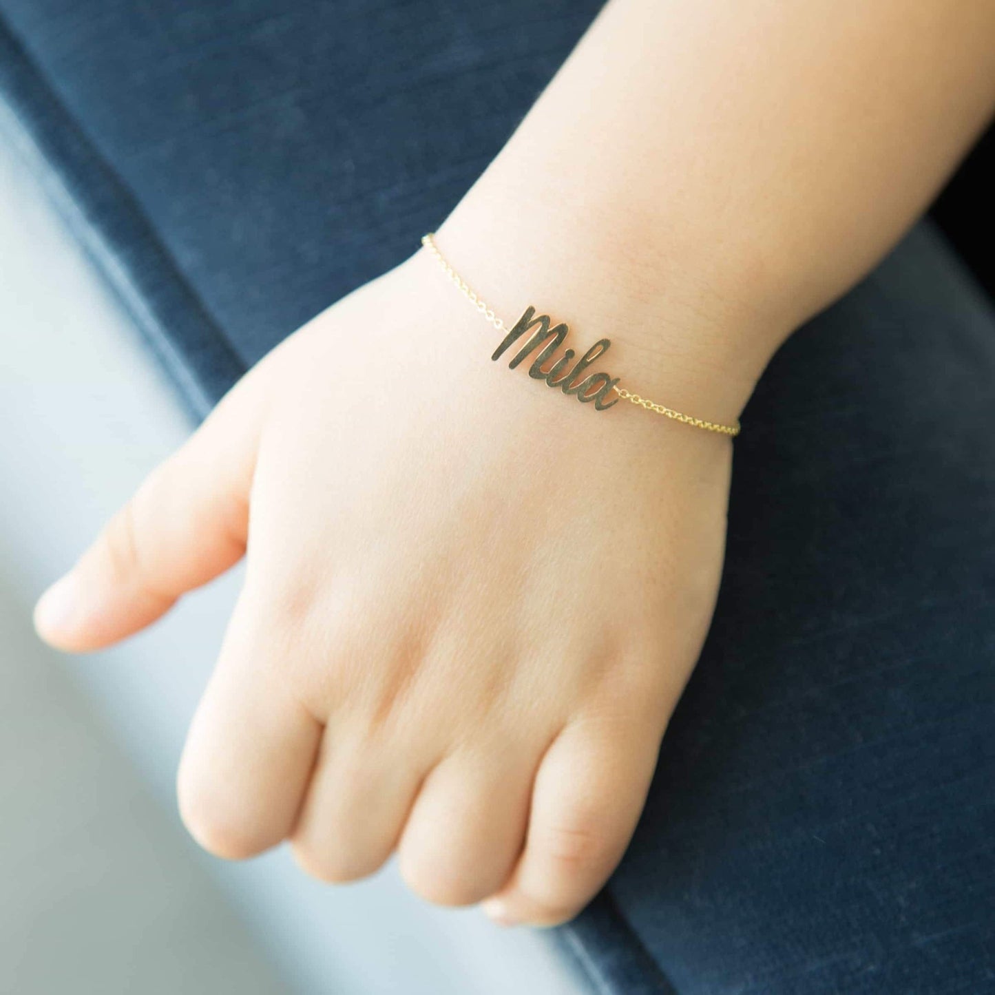 Kids Custom Name Bracelet - Lotus Diamond