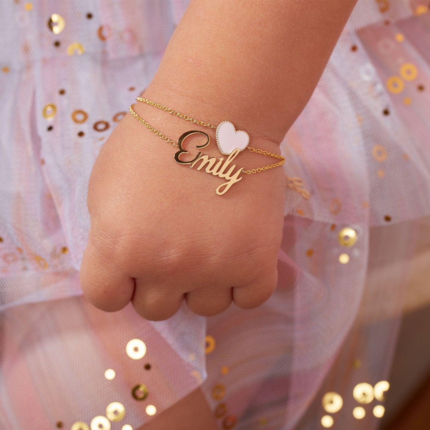Kids Custom Name Bracelet - Lotus Diamond