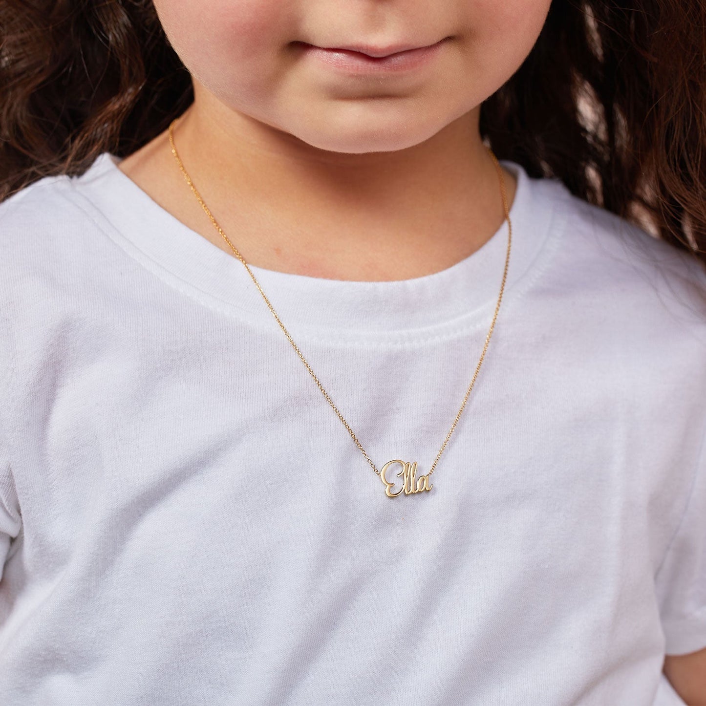 Kids Custom Name Necklace - Lotus Diamond