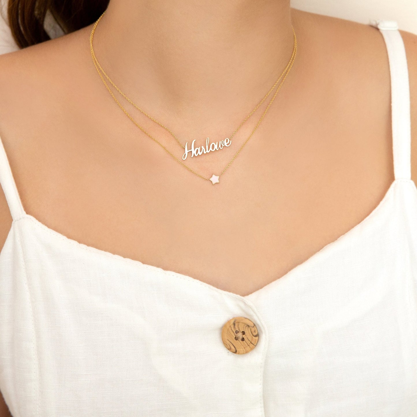 Kids Custom Name Necklace - Lotus Diamond