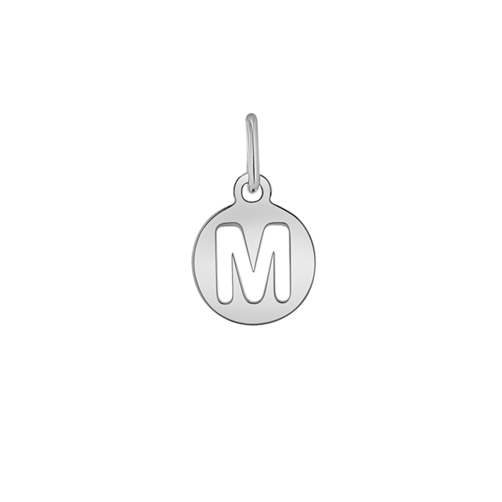 Kids Cut - Out Round Initial Letter Charm - Lotus Diamond