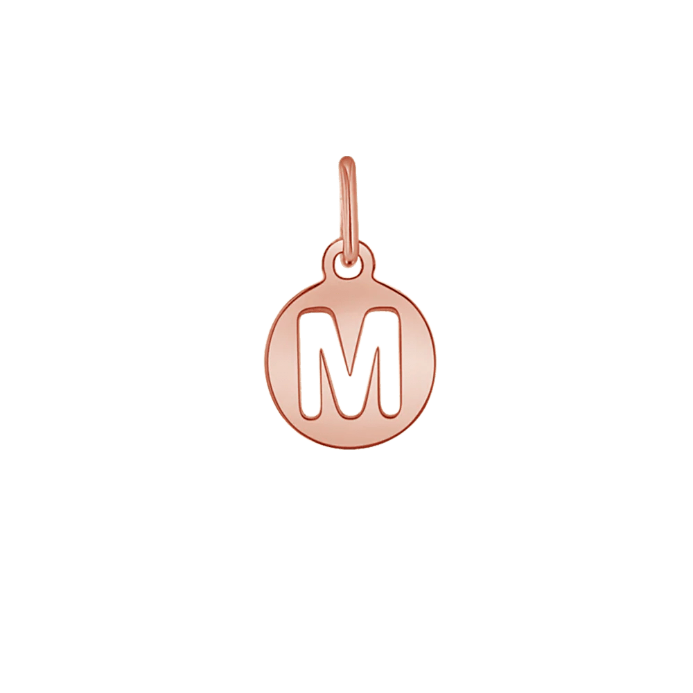 Kids Cut - Out Round Initial Letter Charm - Lotus Diamond
