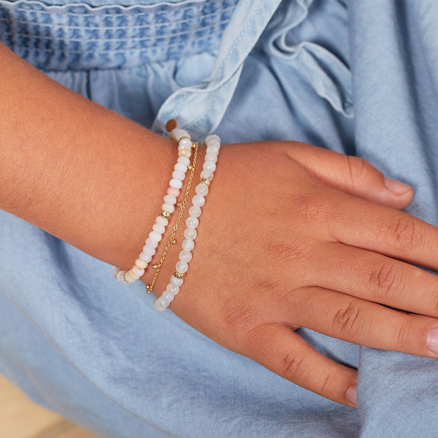 Kids Dainty Ball Bracelet - Lotus Diamond