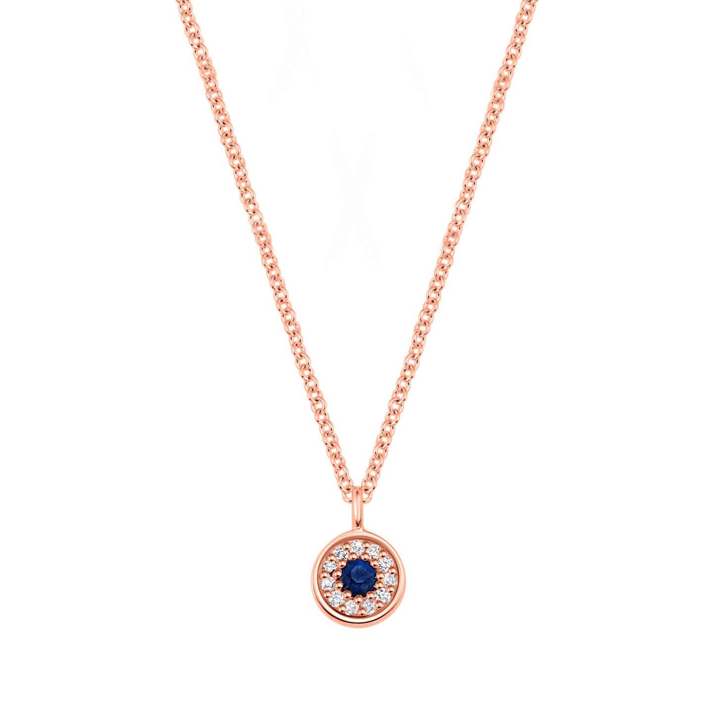 Kids Dainty Round Evil Eye Necklace - Lotus Diamond