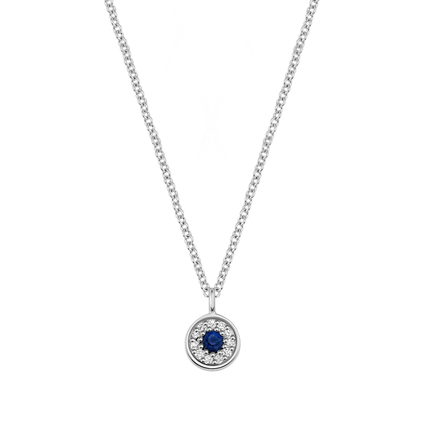Kids Dainty Round Evil Eye Necklace - Lotus Diamond