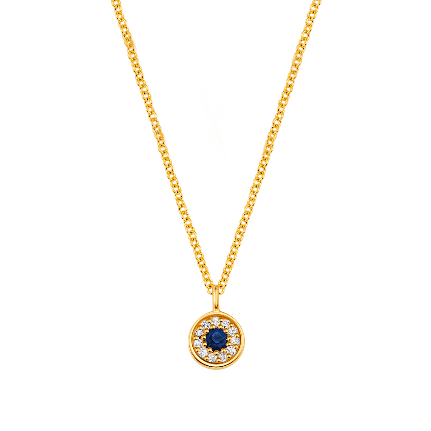 Kids Dainty Round Evil Eye Necklace - Lotus Diamond