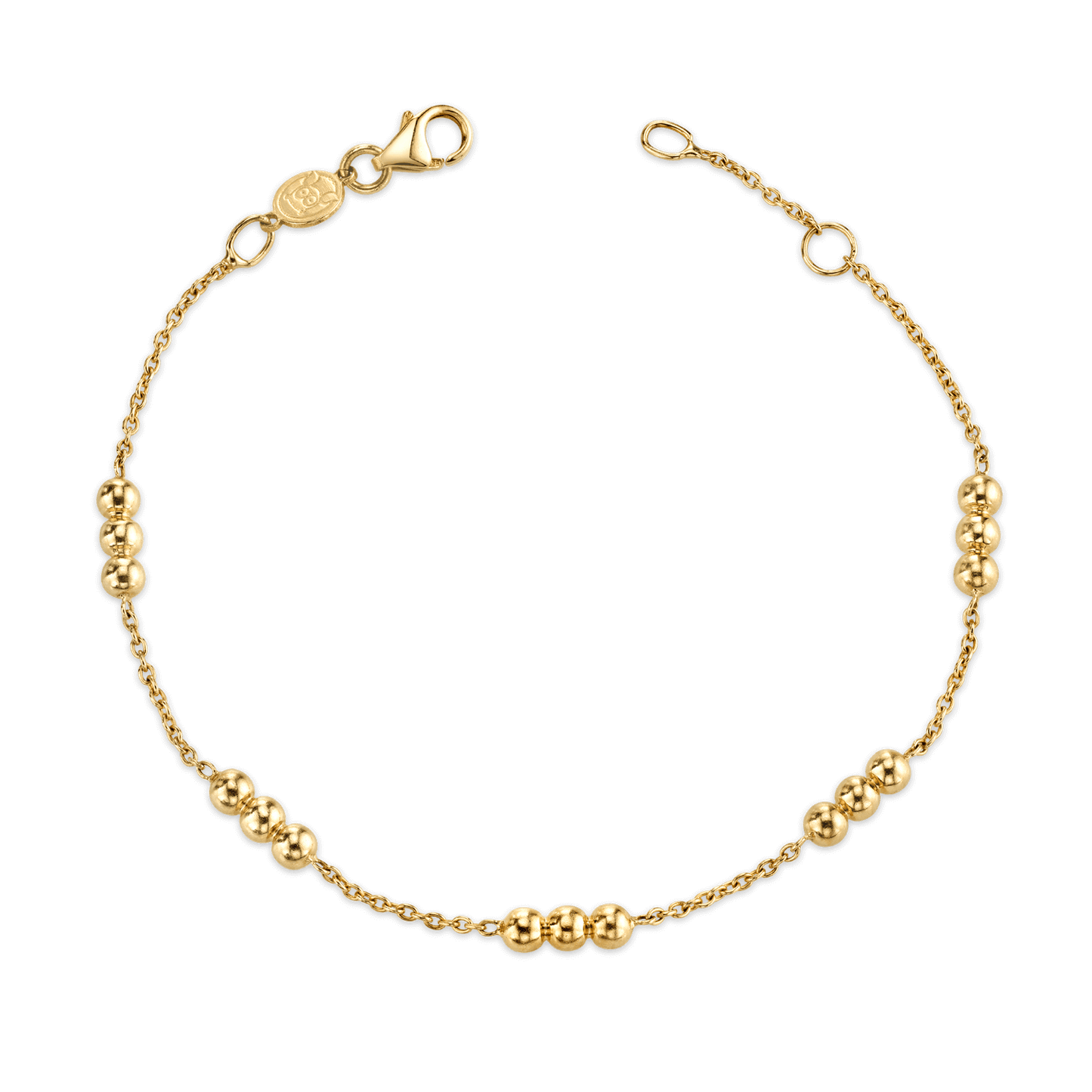 Kids Dainty Triple Gold Bead Bracelet - Lotus Diamond