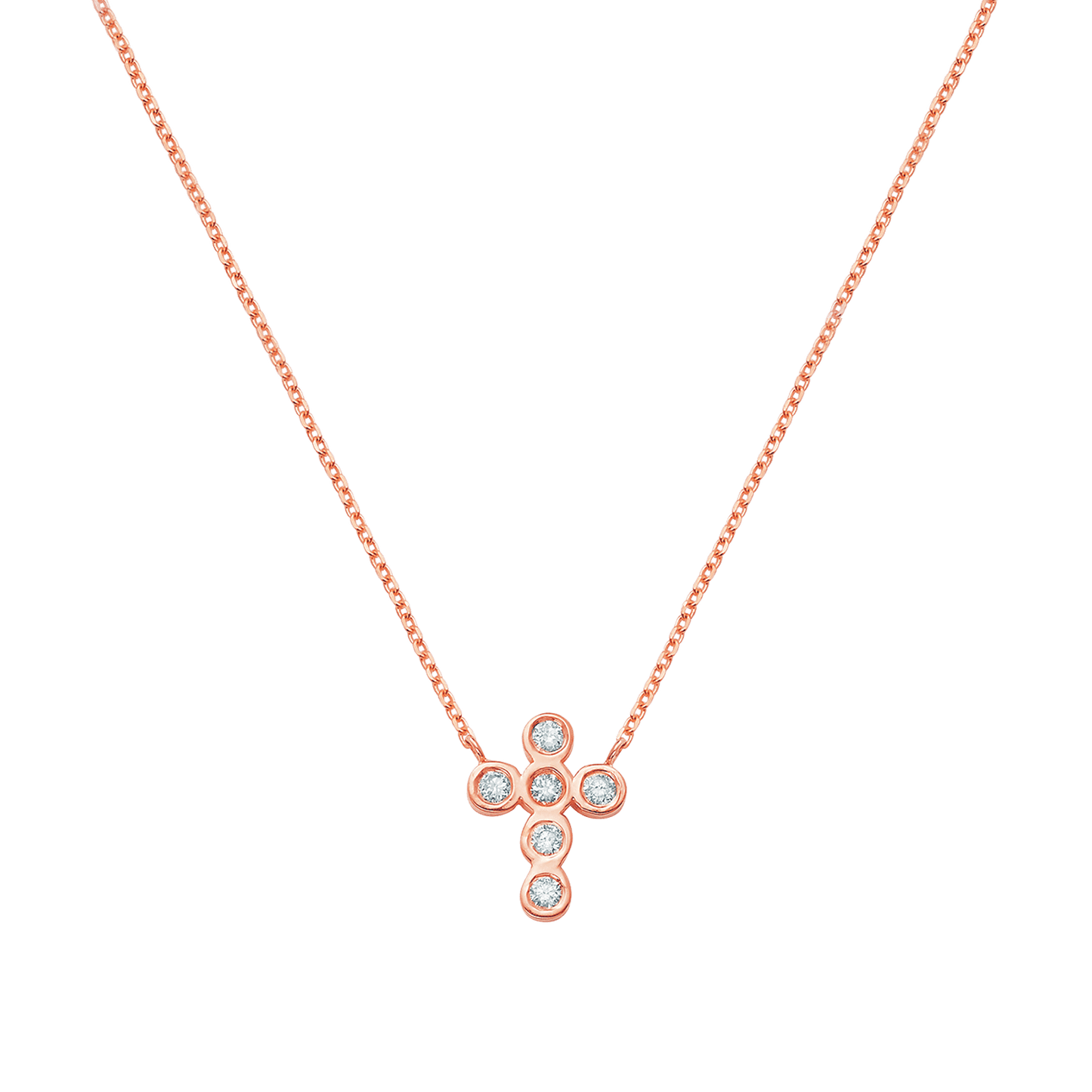 Kids Diamond Bezel Cross Necklace - Lotus Diamond