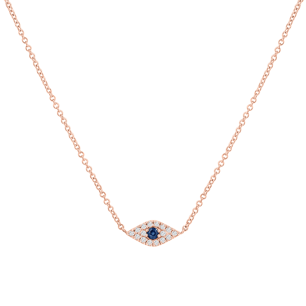 Kids Diamond Evil Eye Necklace - Lotus Diamond