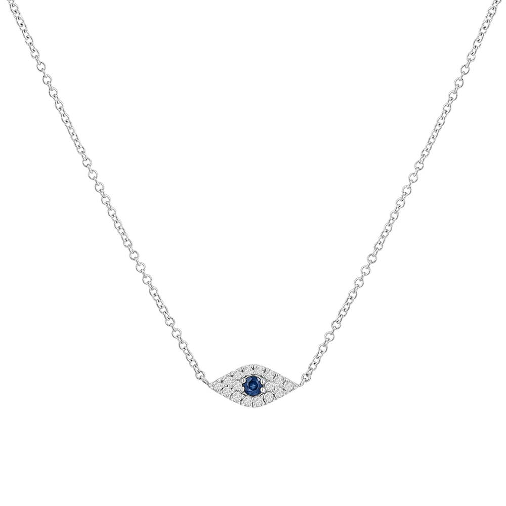 Kids Diamond Evil Eye Necklace - Lotus Diamond