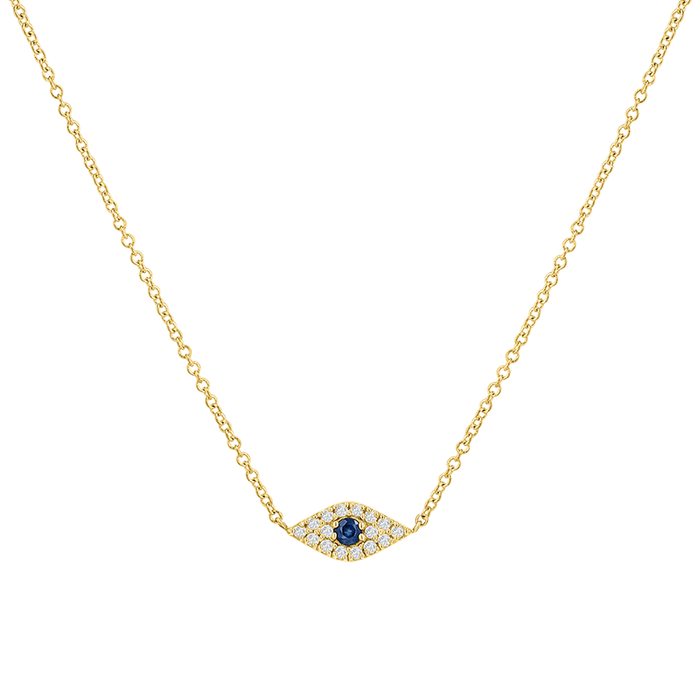 Kids Diamond Evil Eye Necklace - Lotus Diamond