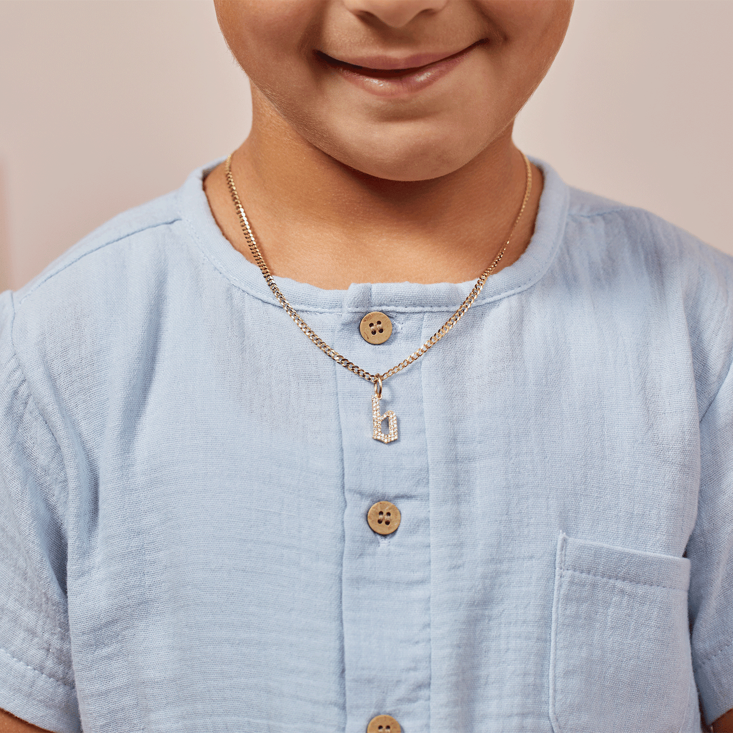 Kids Diamond Gothic Old English Charm - Lotus Diamond