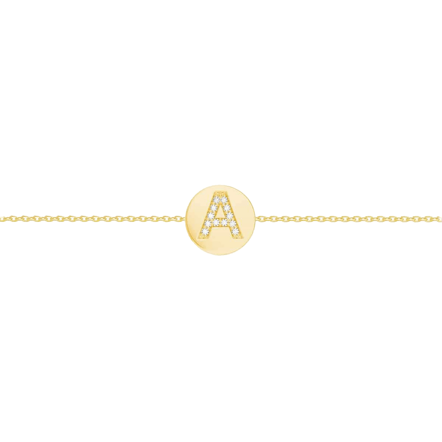 Kids Diamond Initial Coin Bracelet - Lotus Diamond
